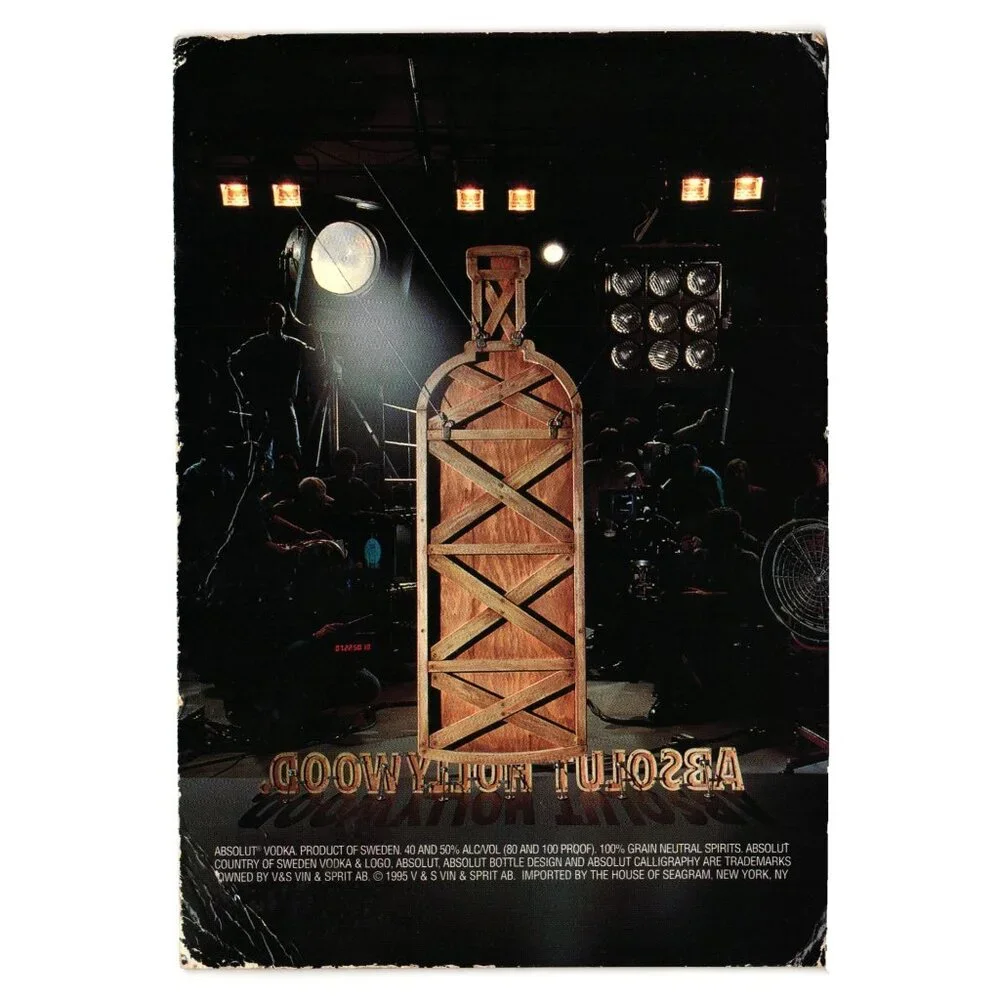 Absolut Hollywood Advertisement Postcard Vintage 1995 Vodka Collectible CA
